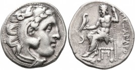 KINGS OF MACEDON. Alexander III ‘the Great’, 336-323 BC. Drachm (Silver, 18 mm, 4.05 g, 12 h), Kolophon, struck under Antigonos I Monophthalmos, circa...
