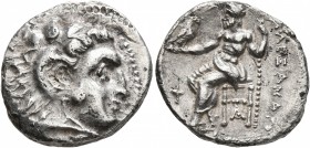 KINGS OF MACEDON. Alexander III ‘the Great’, 336-323 BC. Drachm (Silver, 17 mm, 4.09 g, 12 h), Sardes, struck under Menander or Kleitos, circa 322-319...