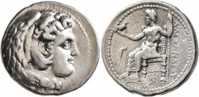 KINGS OF MACEDON. Alexander III ‘the Great’, 336-323 BC. Tetradrachm (Silver, 27 mm, 17.05 g, 12 h), Babylon, struck under Stamenes or Archon, 324/3. ...