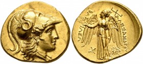 KINGS OF MACEDON. Alexander III ‘the Great’, 336-323 BC. Stater (Gold, 21 mm, 8.65 g, 1 h), Babylon, struck under Peithon, circa 315-311. Head of Athe...