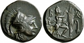 KINGS OF MACEDON. Antigonos II Gonatas, 277/6-239 BC. AE (Bronze, 18 mm, 6.51 g, 7 h), uncertain mint in Macedon. Head of Athena to right, wearing Cor...