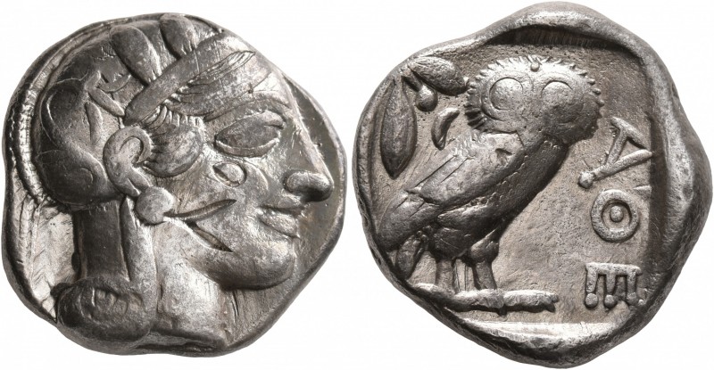 ATTICA. Athens. Circa 430s-420s BC. Tetradrachm (Silver, 24 mm, 17.00 g, 4 h). H...