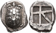 ISLANDS OFF ATTICA, Aegina. Circa 456/45-431 BC. Stater (Silver, 22 mm, 12.32 g). Land tortoise with segmented shell. Rev. Incuse square with skew pat...