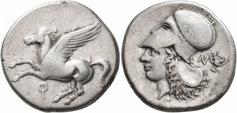 CORINTHIA. Corinth. Circa 375-300 BC. Stater (Silver, 21 mm, 8.37 g, 5 h). Ϙ Peg...