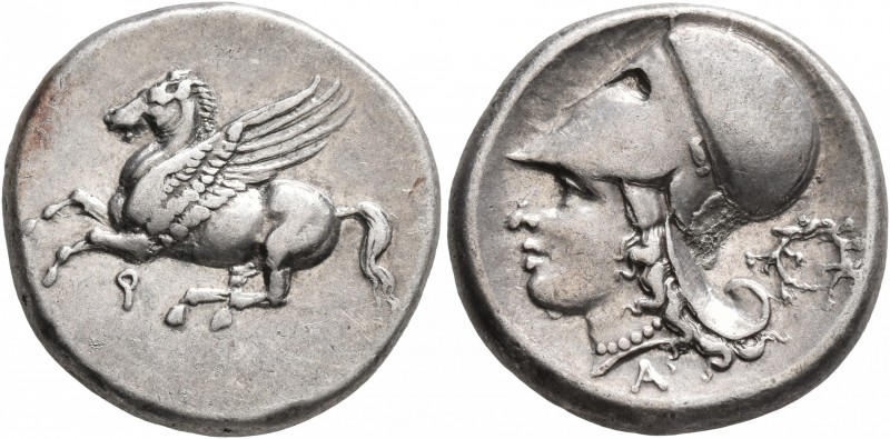 CORINTHIA. Corinth. Circa 375-300 BC. Stater (Silver, 21 mm, 8.53 g, 6 h). Ϙ Peg...