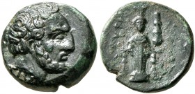 MYSIA. Astyra. Tissaphernes, circa 400-395 BC. Chalkous (Bronze, 12 mm, 1.80 g, 11 h). TIΣΣA Bare head of Tissaphernes to right. Rev. AΣTΥΡH Facing cu...