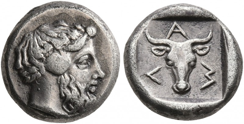 TROAS. Lamponeia. 4th century BC. Hemidrachm (Silver, 11 mm, 1.87 g, 12 h). Head...