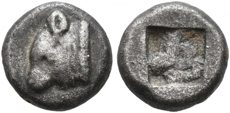 LESBOS. Uncertain mint. Circa 550-480 BC. 1/16 Stater (Billon, 7 mm, 0.77 g). He...