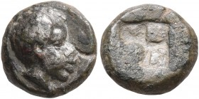 LESBOS. Uncertain mint. Circa 480 BC. 1/12 Stater (Silver, 9 mm, 1.05 g). Head of an African to right. Rev. Quadripartite incuse square. HGC 6, 1086. ...