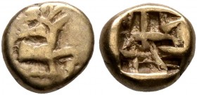 IONIA. Ephesos. Phanes, circa 625-600 BC. 1/24 Stater (Electrum, 6 mm, 0.54 g). Forepart of a stag to right, head reverted. Rev. Incuse square punch w...