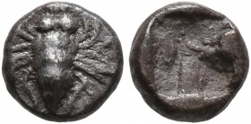 IONIA. Ephesos. Circa 550-500 BC. Hemiobol (Silver, 7 mm, 0.49 g). Bee. Rev. Rough incuse punch. Karwiese Series III. Rosen 572. Darkly toned. Very fi...