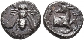 IONIA. Ephesos. Circa 390-380 BC. Obol (Silver, 9 mm, 0.84 g, 12 h). E-Φ Bee. Rev. E-Φ Forepart of a stag to right, head turned back to left. SNG Cope...