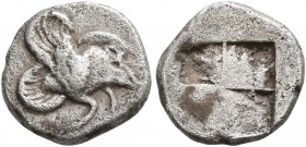 IONIA. Klazomenai. Circa 480-400 BC. Diobol (Silver, 10 mm, 1.00 g). Forepart of a winged boar to right. Rev. Quadripartite incuse square. SNG Copenha...