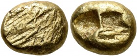 IONIA. Uncertain. Circa 650-600 BC. Hekte (Electrum, 10 mm, 2.36 g), Lydo-Milesian standard. Flattened striated surface. Rev. Two incuse squares. SNG ...