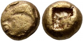 IONIA. Uncertain. Circa 650-600 BC. Hemihekte – 1/12 Stater (Electrum, 7 mm, 1.18 g), Lydo-Milesian standard. Plain globular surface. Rev. Incuse punc...