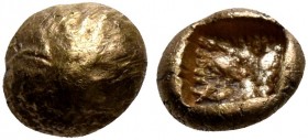 IONIA. Uncertain. Circa 650-600 BC. 1/48 Stater (Electrum, 5 mm, 0.24 g), Milesian standard. Plain globular surface. Rev. Incuse punch. SNG Kayhan -. ...