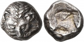 ISLANDS OFF IONIA, Samos. Circa 528-526 BC. Hekte (Silver, 11 mm, 2.23 g), Lydo-Milesian standard. Facing scalp of a lion. Rev. Rough incuse square. B...