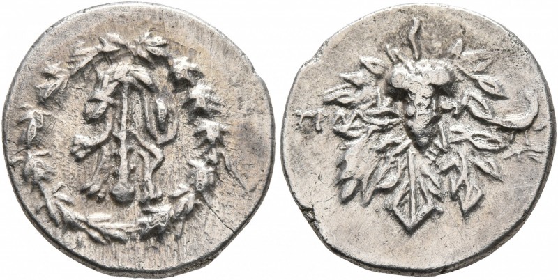 LYDIA. Tralleis. Circa 166-67 BC. Cistophoric Drachm (Silver, 11 mm, 3.05 g, 11 ...