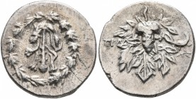 LYDIA. Tralleis. Circa 166-67 BC. Cistophoric Drachm (Silver, 11 mm, 3.05 g, 11 h), circa 166-160. Lion skin draped over club; all within ivy wreath. ...