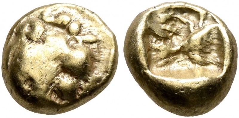 KINGS OF LYDIA. Alyattes, circa 610-560 BC. Hemihekte – 1/12 Stater (Electrum, 8...