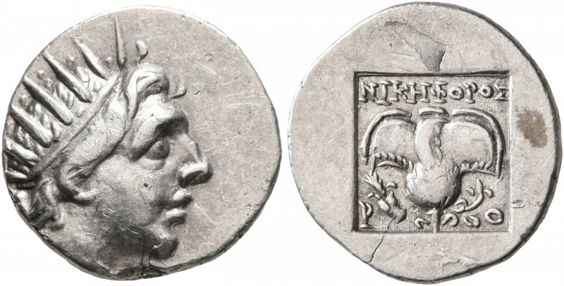 ISLANDS OFF CARIA, Rhodos. Rhodes. Circa 88-84 BC. Drachm (Silver, 15 mm, 2.36 g...