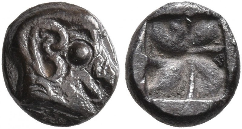 WESTERN ASIA MINOR, Uncertain. 5th century BC. Hemiobol (Silver, 7 mm, 0.31 g). ...