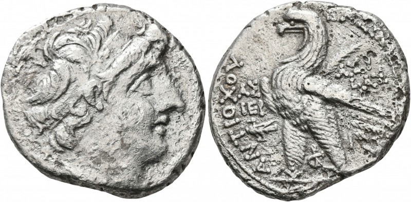 SELEUKID KINGS OF SYRIA. Antiochos VIII Epiphanes (Grypos), 121/0-97/6 BC. Tetra...