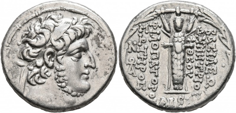 SELEUKID KINGS OF SYRIA. Demetrios III Eukairos, 97/6-88/7 BC. Tetradrachm (Silv...