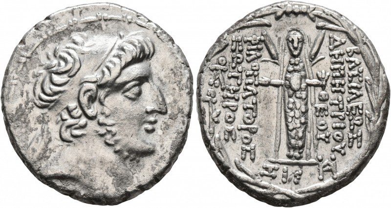 SELEUKID KINGS OF SYRIA. Demetrios III Eukairos, 97/6-88/7 BC. Tetradrachm (Silv...