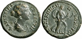 MYSIA. Cyzicus. Faustina Junior, Augusta, 147-175. Tetrassarion (Orichalcum, 26 mm, 11.69 g, 7 h), circa 169-175. ΦΑYϹΤЄΙΝΑ ϹЄΒΑϹΤΗ Draped bust of Fau...