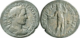 AEOLIS. Aegae. Trajan Decius, 249-251. Medallion (Orichalcum, 40 mm, 40.28 g, 12 h), M. Aur Paulos, strategos. ΑΥΤ Κ Γ ΜЄϹ ΚΥΙΝ ΤΡΑΙΑΝΟϹ ΔЄΚΙΟϹ Laurea...
