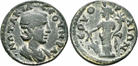 IONIA. Erythrae. Otacilia Severa, Augusta, 244-249. Assarion (Bronze, 21 mm, 4.51 g, 5 h). M ΩTAKIΛ CЄOYHPA Draped bust of Otacilia Severa to right. R...