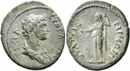 LYDIA. Thyateira. Pseudo-autonomous issue. Assarion (Bronze, 22 mm, 3.05 g, 12 h), time of Trajan to Hadrian, 98-138. ΙЄΡΑ ϹΥΝΚΛΗΤΟϹ Draped bust of th...