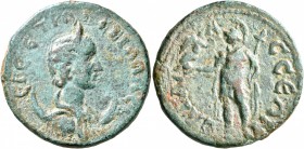 PISIDIA. Sagalassus. Herennia Etruscilla, Augusta, 249-251. Tetrassarion (Bronze, 28 mm, 13.16 g, 6 h). ЄΡЄ ЄΤΡΟΥϹΚΙΛΛΑ ϹΒ Diademed and draped bust of...
