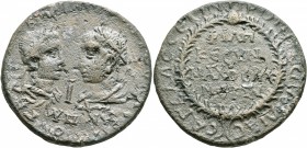 PISIDIA. Sagalassus. Valerian I, with Gallienus, 253-260. 10 Assaria (Bronze, 37 mm, 37.88 g, 7 h). AY K ΠO Λ OYAΛЄPIANOC - A K Π ΓΑΛΙΗΝΟC Laureate, d...