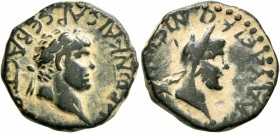 LYCAONIA. Iconium. Nero, 54-68. Assarion (Bronze, 18 mm, 5.90 g, 7 h). ΝЄΡⲰΝ ΚΑΙCΑΡ CЄΒΑCΤΟ/C Laureate head of Nero to right. Rev. ΚΛΑYΔЄΙΚΟΝΙЄⲰΝ Veil...
