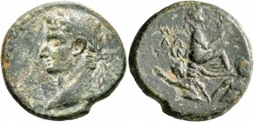 CILICIA. Mallus. Gaius (Caligula), 37-41. Diassarion (Bronze, 24 mm, 8.74 g, 12 h). Laureate head of Caligula to left. Rev. MAΛ/ΛΩ/TΩN The city-goddes...