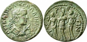 CILICIA. Syedra. Gallienus, 253-268. 11 Assaria (Bronze, 29 mm, 14.52 g, 1 h). AYT KAI ΠO ΛIK ΓAΛΛIHNOC CЄB Laureate, draped and cuirassed bust of Gal...