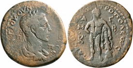 CILICIA. Tarsus. Maximinus I, 235-238. Hexassarion (Bronze, 39 mm, 28.71 g, 7 h). [AYT•]K•Γ•IOY•OYH•M[AΞIMЄINO]C•CЄ• / Π - Π Laureate, draped and cuir...
