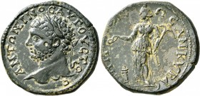 GALATIA. Ancyra. Caracalla, 198-217. Tetrassarion (Orichalcum, 30 mm, 16.39 g, 7 h). ANTΩ NE INOC AYΓOYCTOC Laureate head of Caracalla to left. Rev. M...