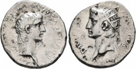 CAPPADOCIA. Caesaraea-Eusebia. Germanicus, with Divus Augustus, Caesar, 15 BC-AD 19. Drachm (Silver, 19 mm, 3.74 g, 12 h), circa 32-34. GERMANICVS CAE...