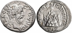 CAPPADOCIA. Caesaraea-Eusebia. Septimius Severus, 193-211. Drachm (Silver, 18 mm, 3.29 g, 12 h), RY 17 = 208/9. AY KAI•Λ•CЄΠ CЄOYHPOC Laureate head of...