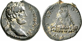 COMMAGENE. Zeugma. Antoninus Pius, 138-161. Diassarion (Bronze, 24 mm, 10.35 g, 12 h). [AYT KAI TIT AIΛ] AΔP ANTⲰNINON [CЄB ЄY] (or similar) Laureate ...