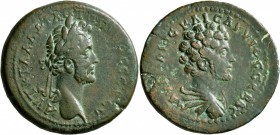 CYPRUS. Koinon of Cyprus. Antoninus Pius, with Marcus Aurelius as Caesar, 138-161. AE (Bronze, 34 mm, 27.86 g, 5 h). ΑYΤ Κ Τ ΑΙΛ ΑΔΡ ΑΝΤΩΝΙΝΟϹ ϹЄΒ ЄY ...