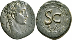 SYRIA, Seleucis and Pieria. Antioch. Augustus, 27 BC-AD 14. 'As' (Bronze, 27 mm, 14.83 g, 12 h), circa 5-12 AD. IMP AVGVST TR POT• Laureate head of Au...