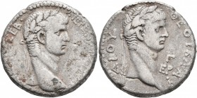 SYRIA, Seleucis and Pieria. Antioch. Nero, with Divus Claudius, 54-68. Tetradrachm (Silver, 25 mm, 14.62 g, 11 h), RY 3, CE 105 = 56/7. ΝΕΡΩΝ[ΟΣ ΚΛΑΥΔ...