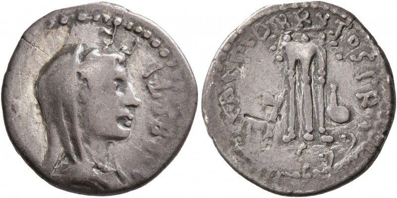 Brutus, † 42 BC. Denarius (Silver, 18 mm, 3.63 g, 12 h), with L. Sestius, proqua...