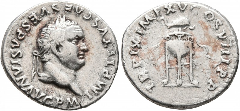 Titus, 79-81. Denarius (Silver, 18 mm, 3.18 g, 5 h), Rome, January-June 80. IMP ...