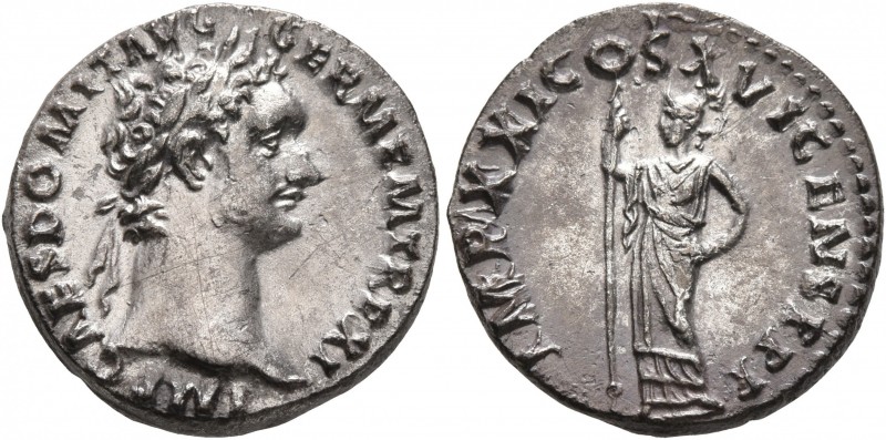 Domitian, 81-96. Denarius (Silver, 17 mm, 3.12 g, 6 h), Rome, January-September ...