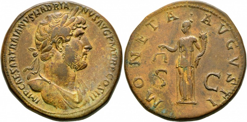 Hadrian, 117-138. Sestertius (Orichalcum, 34 mm, 30.00 g, 7 h), Rome, circa late...